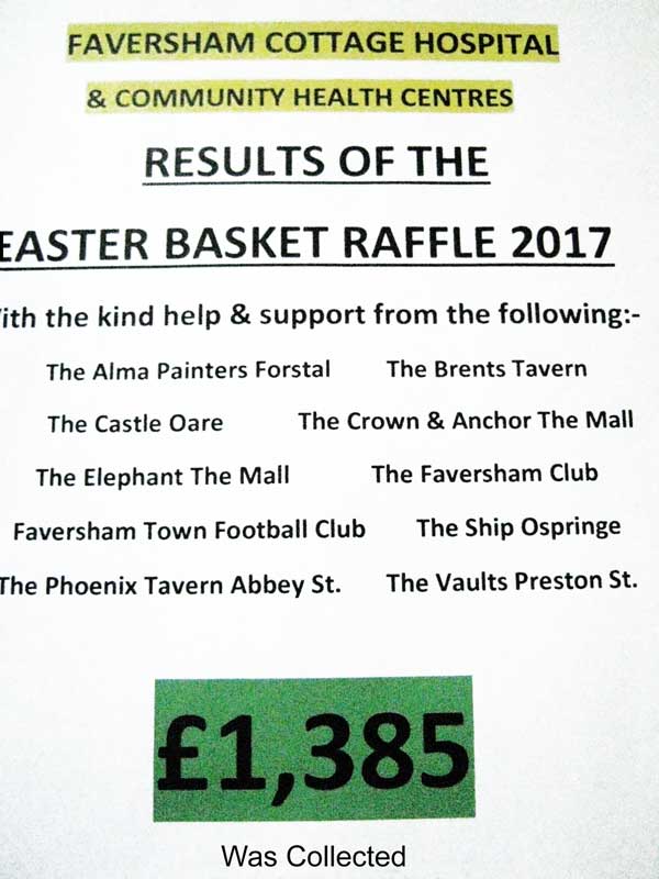 Read more about the article The Faversham Cottage Hospital & Community Centres<br> RESULTS OF THE EASTER BASKET RAFFLE 2017