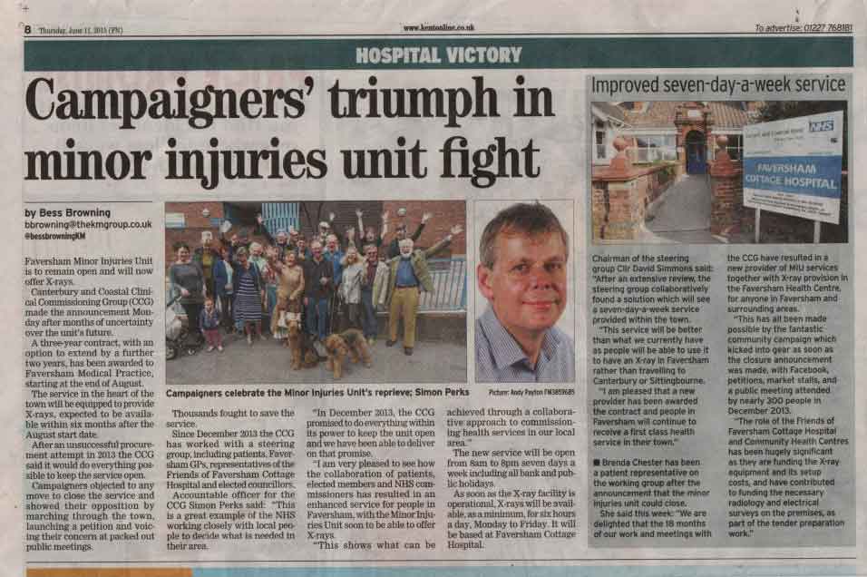 Read more about the article Faversham Minor Injuries Unit to Remain Open